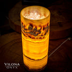 Miami Sunset Onyx Lamp (Cylinder Table Lamp #2)