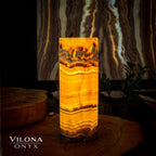 Miami Sunset Onyx Lamp (Cylinder Table Lamp #2)