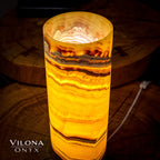 Miami Sunset Onyx Lamp (Cylinder Table Lamp #5)