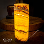 Miami Sunset Onyx Lamp (Cylinder Table Lamp #5)