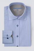 Leader Non-Iron Stripe // Micro Blue