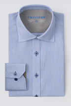 Leader Non-Iron Stripe // Micro Blue