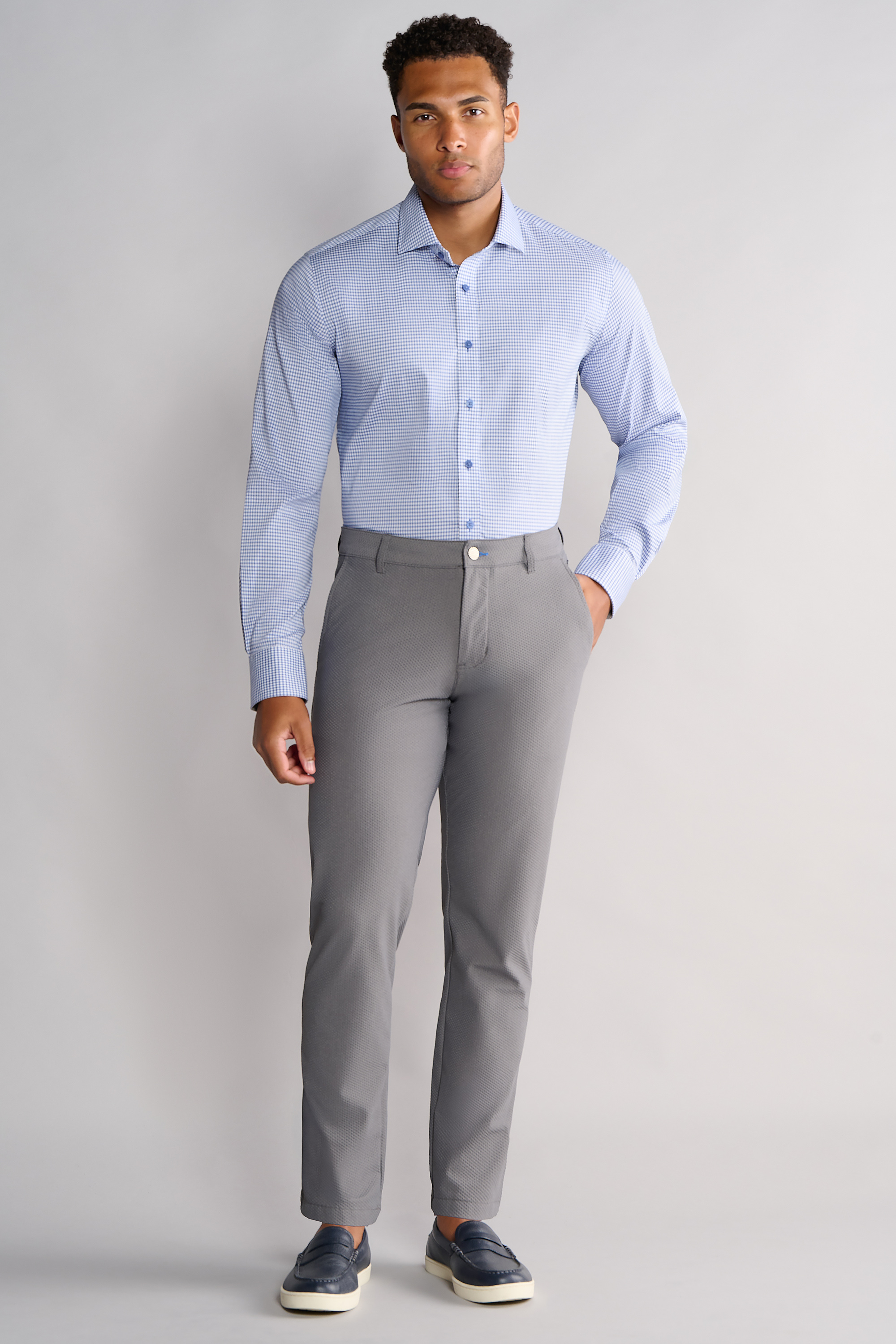 Leader Non-Iron Check // Micro Blue