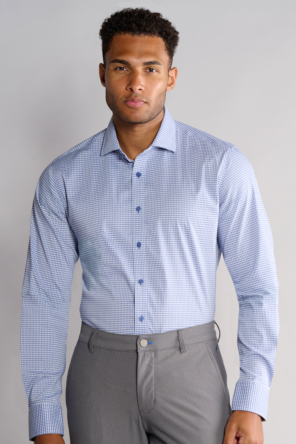 Leader Non-Iron Check // Micro Blue