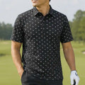 Micro Skull Cool-Stretch Men's Golf Shirt (Black)