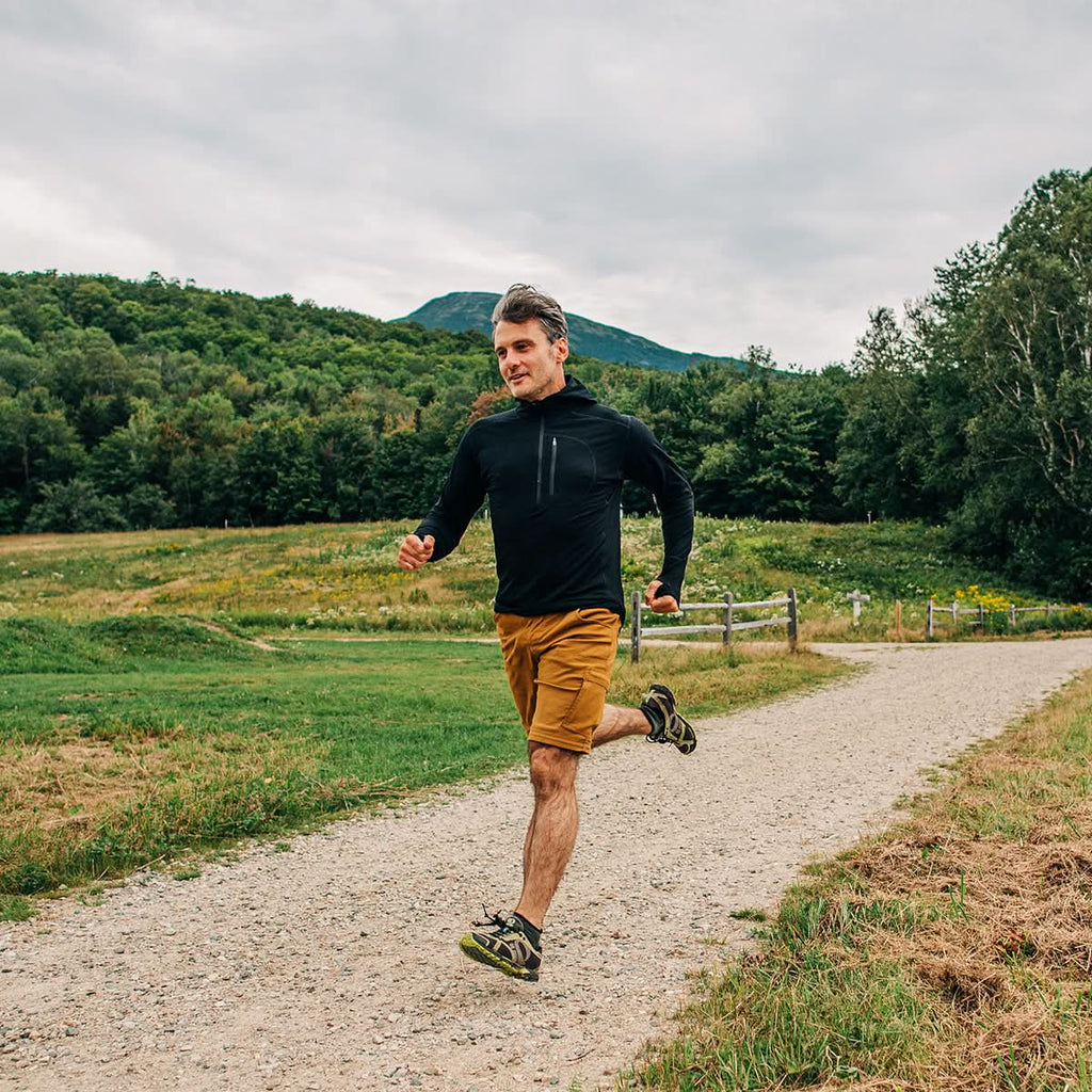 Men's Wool 1/4 Zip Merino Sun Hoodie - Microweight