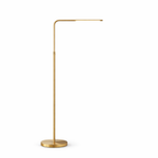 Verve Brassed Gold Floor Lamp with On/Off Switch Adjustable Led Round Base