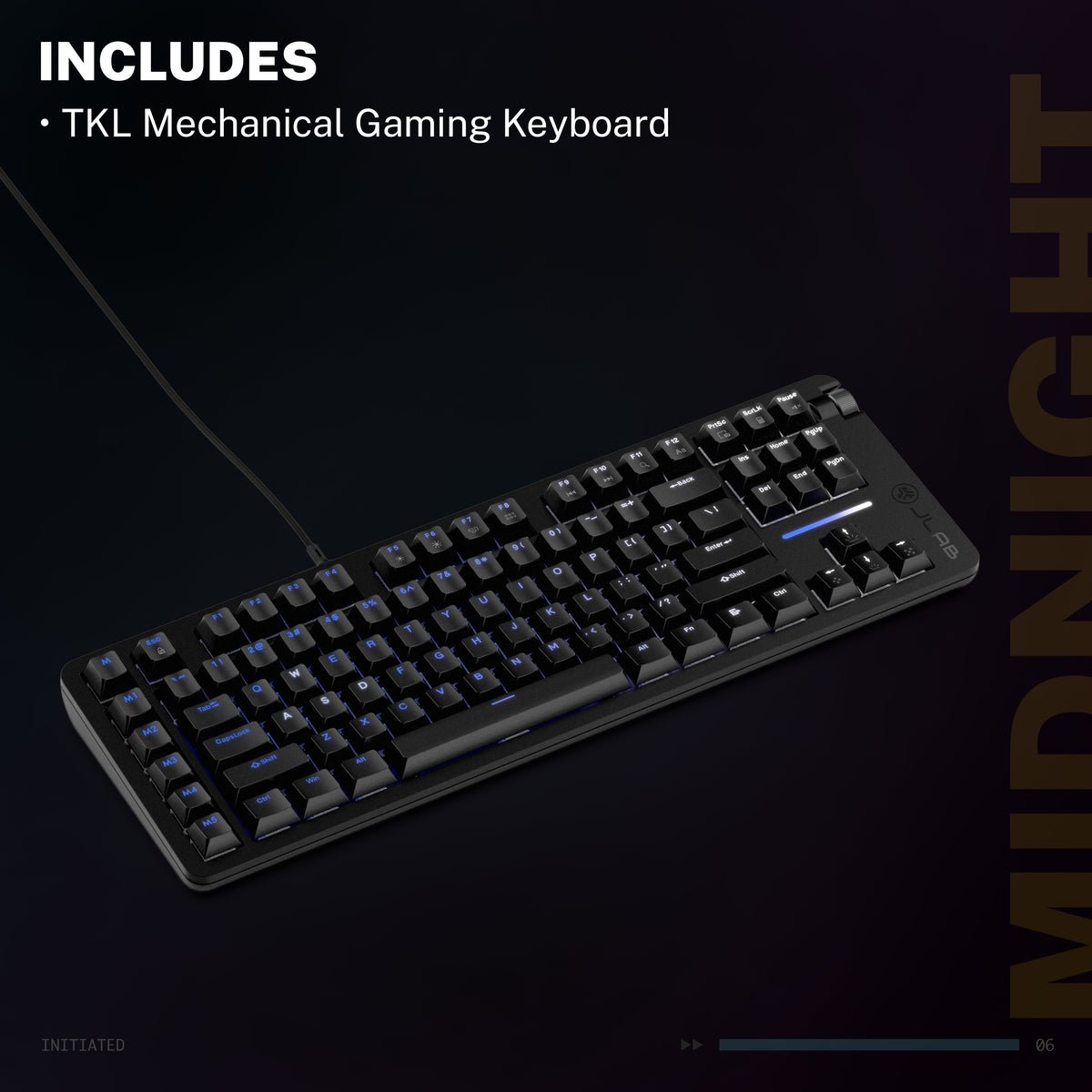 Midnight TKL Wired Mechanical Gaming Keyboard Black
