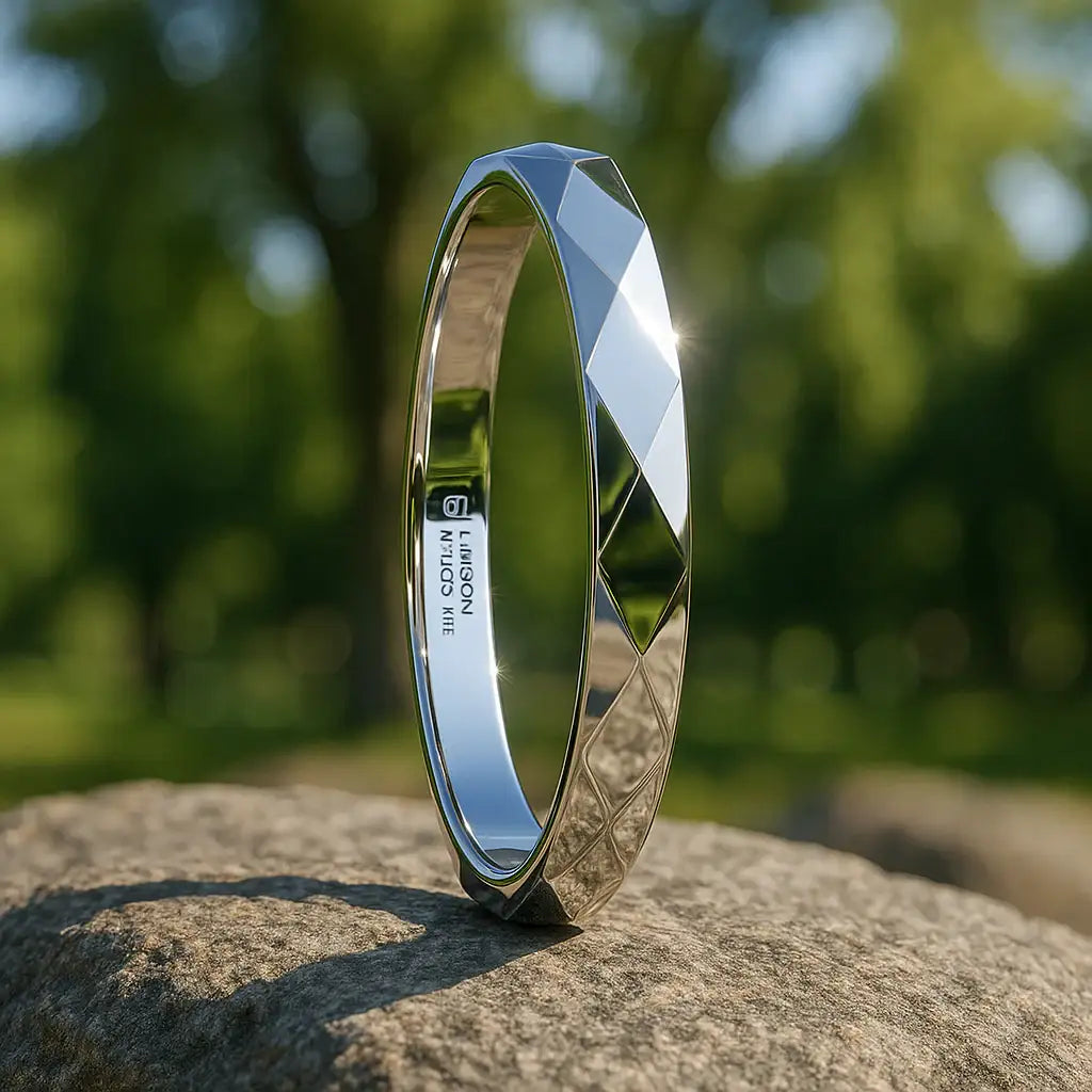 MILLENNIUM Tungsten Wedding Band with 288 Diamond Facets - 2mm - 10mm