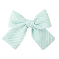Mint Stripe - Petite Hair Bow