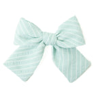 Mint Stripe - Petite Hair Bow