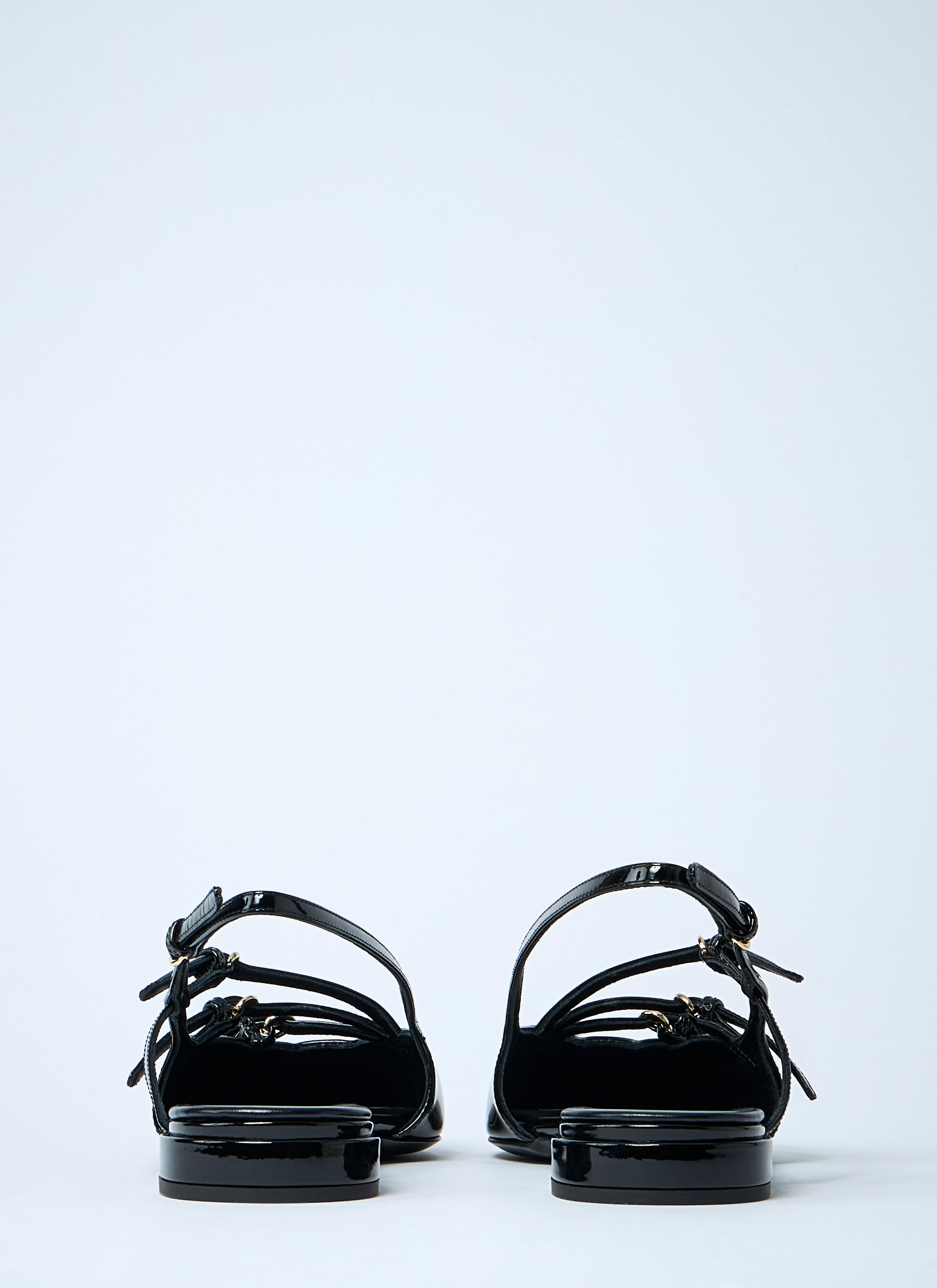 Miu Miu Women Patent Leather Slingback Ballerina Flats
