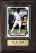 Dillon Lewis New York Yankees Fan Gift Plaque 4x6 1 Card Topps, Bowman 2024 2025 2026