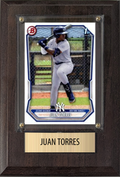 Juan Torres New York Yankees Fan Gift Plaque 4x6 1 Card Topps, Bowman 2024 2025 2026
