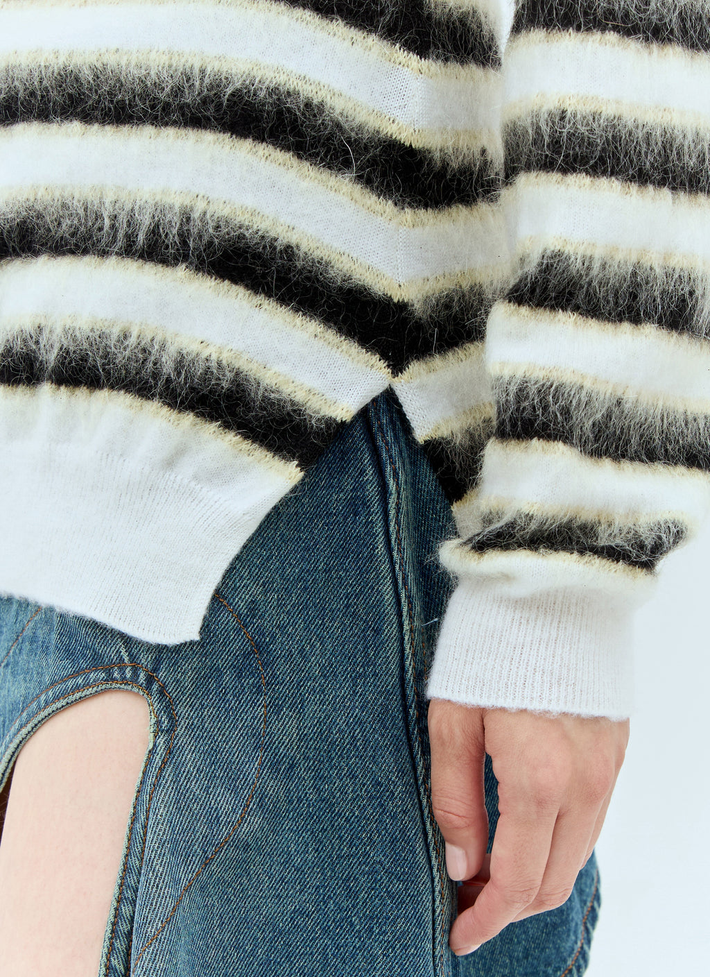 Marni Women Striped Wool-Mohair Sweater