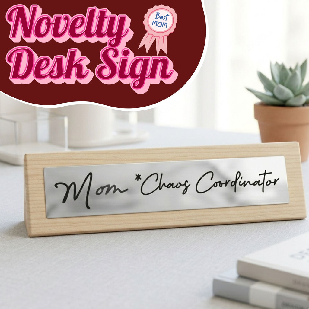 ❤️ Mom "Chaos Coordinator" Wooden Desk Sign 👩‍ Home Office Humor Mother’s Day Funny Gift 🎁