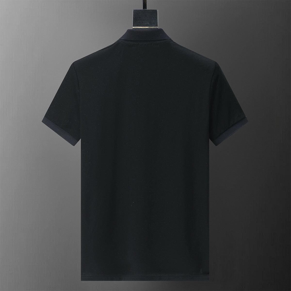 Moncler Black T-Shirt with Collar