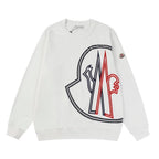 Moncler Logo-Embroidered Printed Cotton Jersey Sweatshirt White