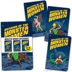 3PK Monster Women Notebook Journals Note Pad GIRL POWER! - Archie McPhee