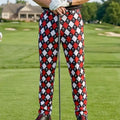 Monster ProCool Argyle Men's Golf Pants (Red/Black/White)