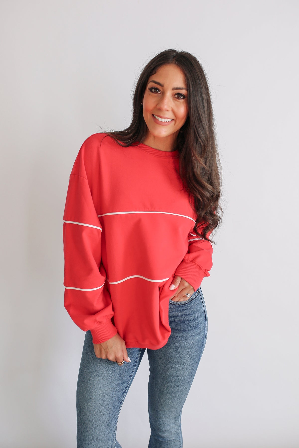 NUULY X Movemama Relaxed Fit Invisible Zipper Breastfeeding Sweatshirt with Piping