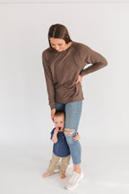 Free Flowing Lightweight Long Sleeve Nursing Top