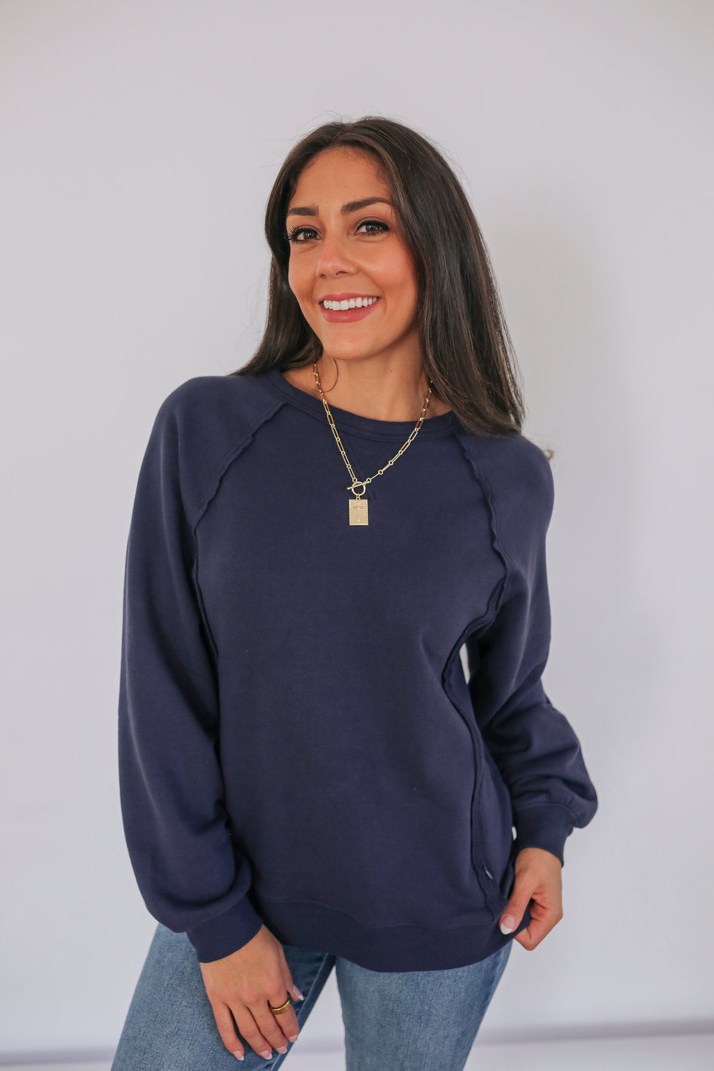 Big Hug Vertical Zip Breastfeeding Crewneck