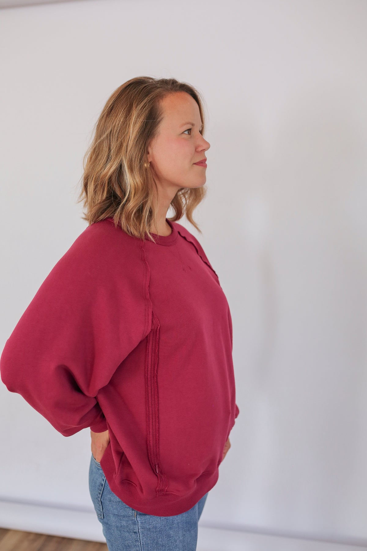 Big Hug Vertical Zip Breastfeeding Crewneck