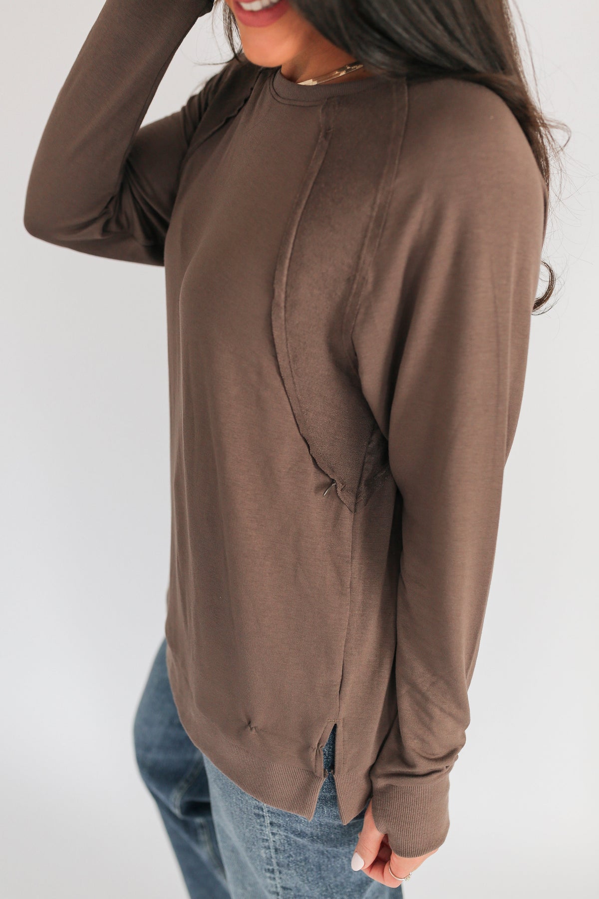 Free Flowing Lightweight Long Sleeve Nursing Top