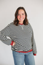 Oversized Fit Freestyle Stripe Breastfeeding Sweatshirt - EXTENDED CHART