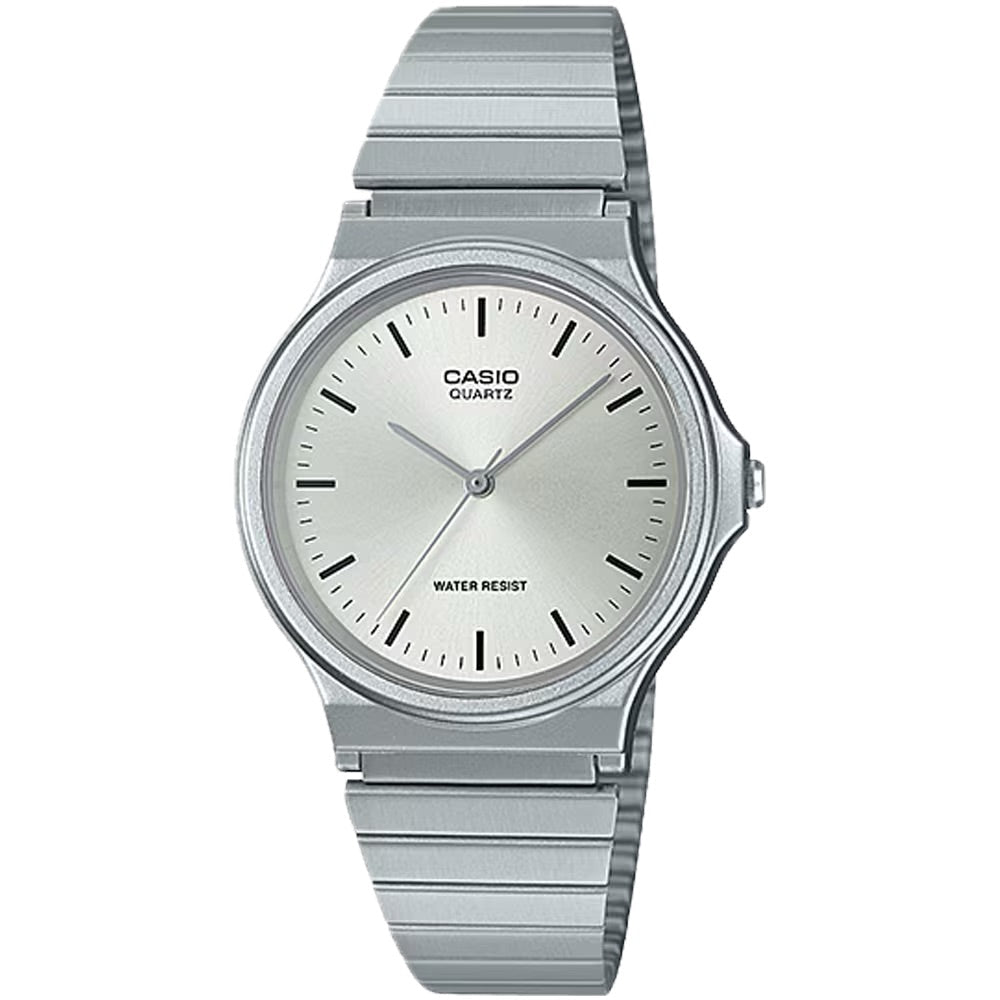 Casio Men's Stainless Steel Analog Watch with White Dial - MQ-24D-7ECF