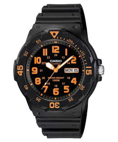 Casio Men's Black and Orange Analog Sport Watch - MRW-200H-4BV