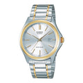 Casio Men’s Two Tone Analog Watch Silver Dial Steel Bracelet - MTP-1183G-7A