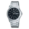 Casio Men's Black Dial Analog Watch with Stainless Steel Bracelet - MTP-1239D-1A