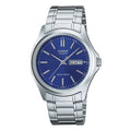 Casio Men's Blue Dial Analog Watch with Stainless Steel Bracelet - MTP-1239D-2A