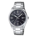 Casio Men’s Silver Analog Watch Black Dial Stainless Steel Bracelet - MTP-1302D-1A1V