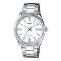 Casio Men’s Silver Stainless Steel Analog Watch with White Dial - MTP-1302D-7A1V