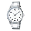 Casio Men's Silver Stainless Steel Watch with Roman Numeral Dial - MTP-1303DD-7AVDF