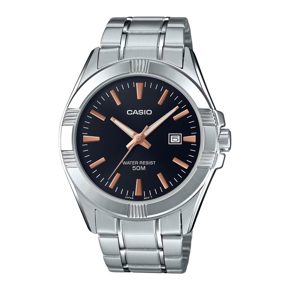 Casio Men's Stainless Steel Analog Watch Black Dial - MTP-1308D-1A2V