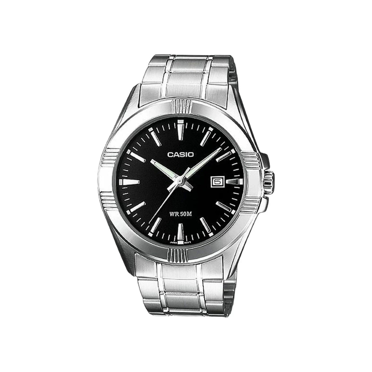 Casio Men's Black Dial Analog Watch with Stainless Steel Bracelet - MTP-1308D-1AV