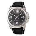 Casio Men’s Black Leather Analog Watch with Date Display - MTP-1314L-8AV