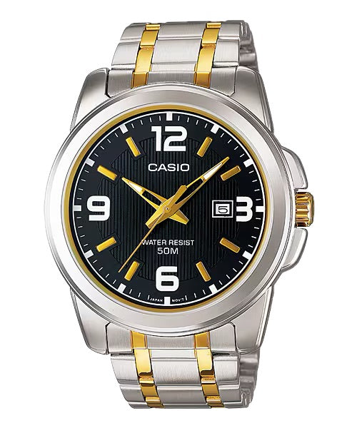 Casio Women's Black Dial Two-Tone Stainless Steel Watch - LTP-1314SG-1AVDF