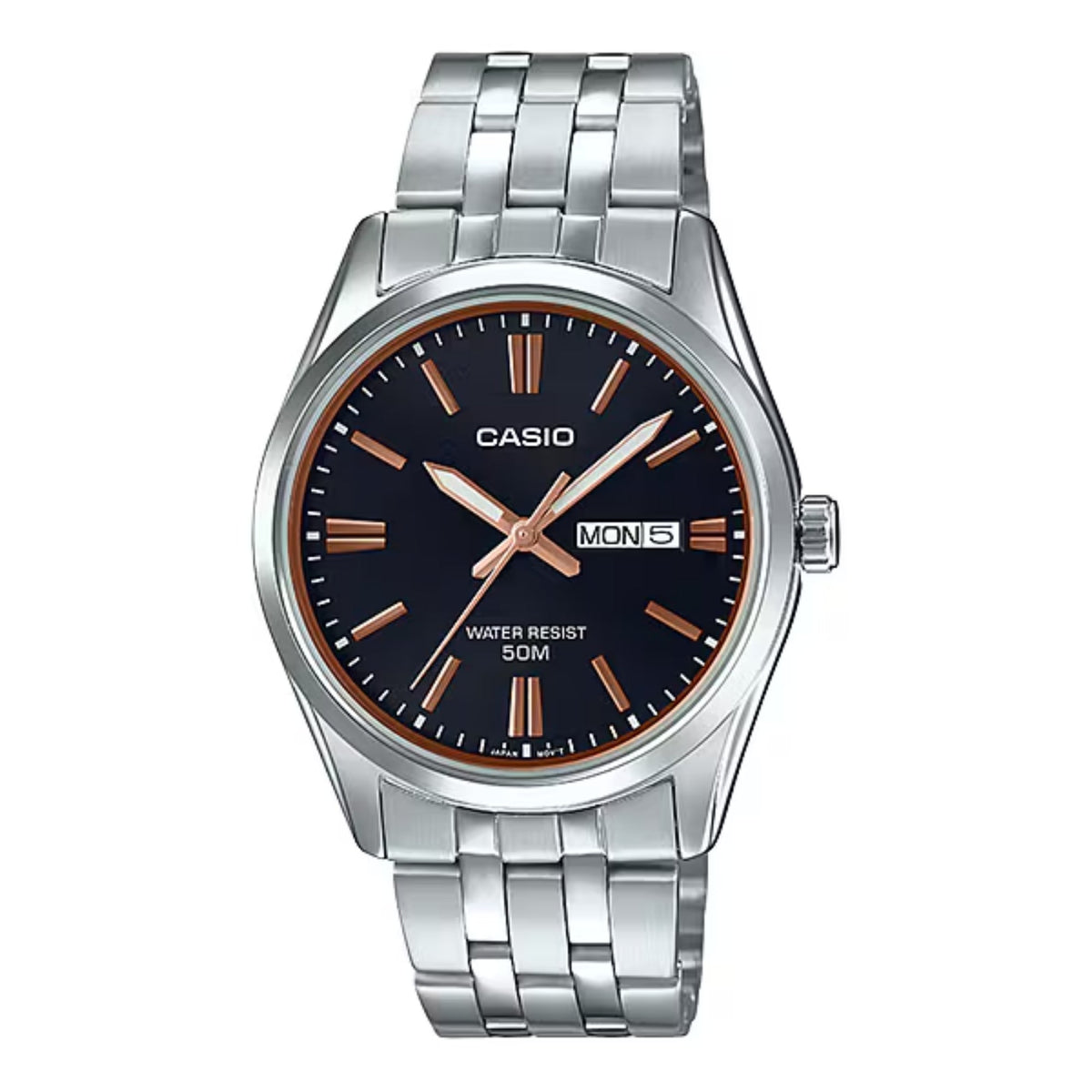Casio Men's Stainless Steel Analog Watch Black Dial - MTP-1335D-1A2V