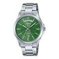 Casio Men's Green Dial Stainless Steel Bracelet Watch - MTP-1381D-3AVDF