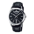 Casio Men's Black Dial Analog Watch with Black Leather Strap - MTP-1381L-1AVDF