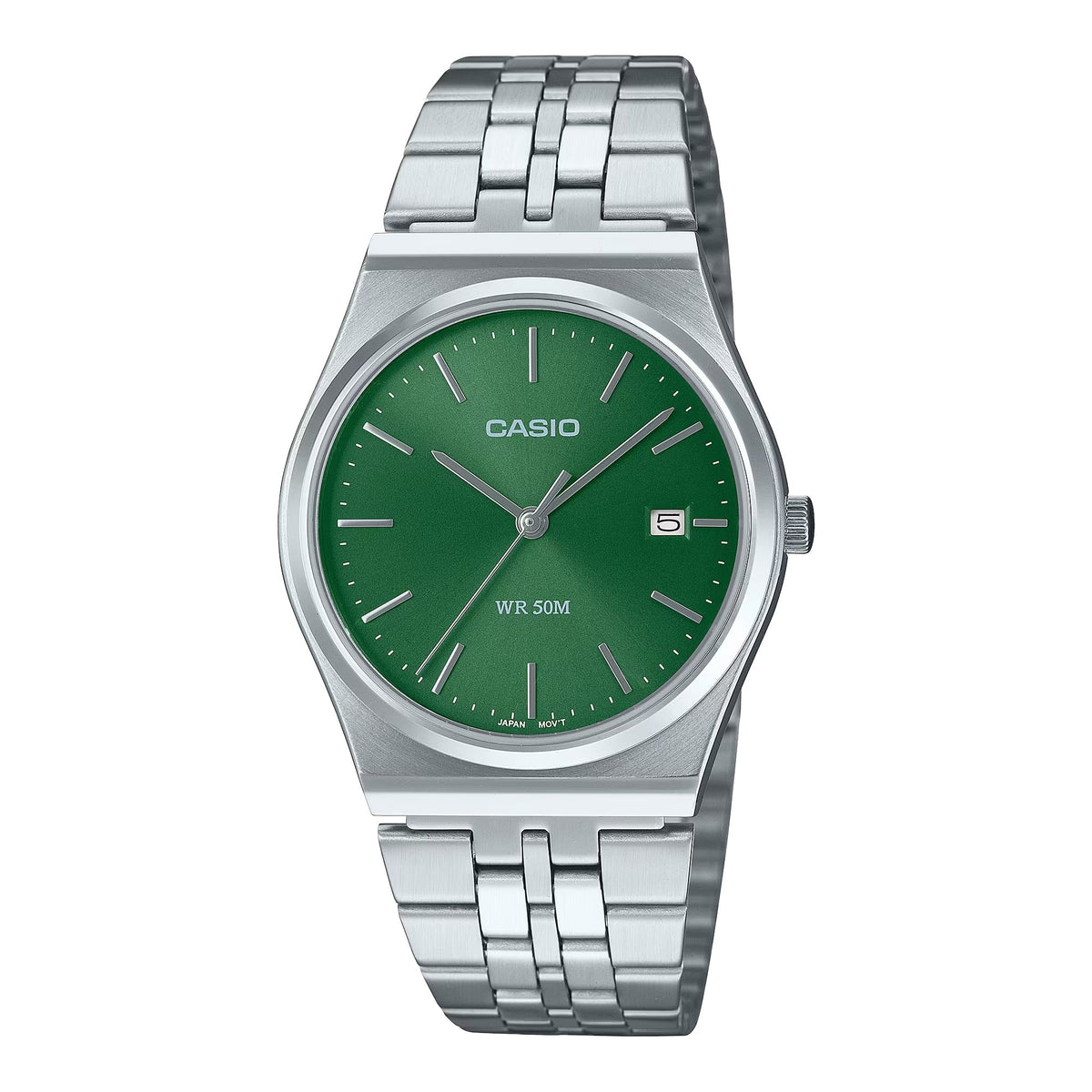 Casio Men's Stainless Steel Watch with Green Dial - MTP-B145D-3AVDF