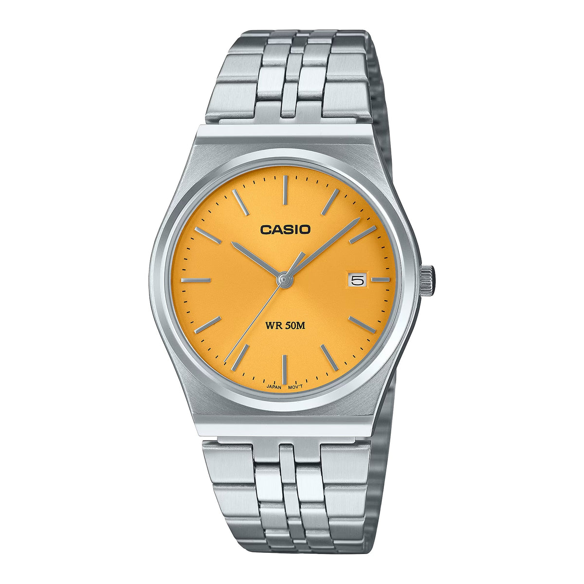 Casio Men's Stainless Steel Watch with Yellow Dial - MTP-B145D-9AVDF