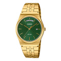 Casio Men's Gold Stainless Steel Watch with Green Dial - MTP-B146G-3AVDF