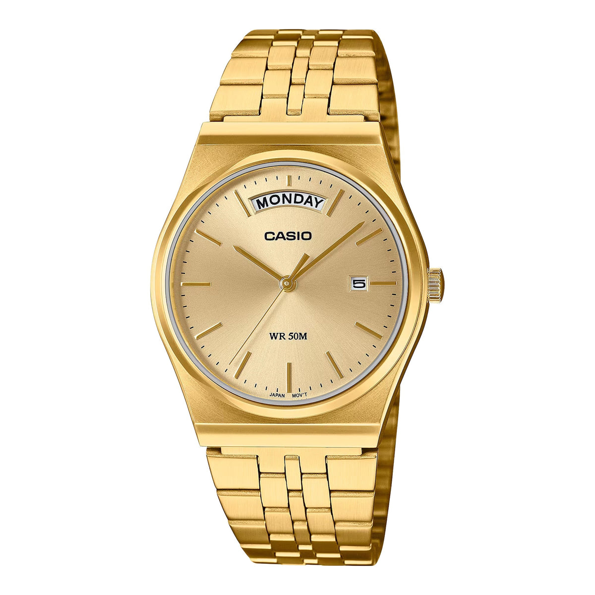Casio Men's Gold-Tone Stainless Steel Watch Champagne Dial - MTP-B146G-9AVDF