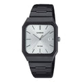 Casio Men's Silver Dial Black Stainless Steel Square Watch - MTP-B185B-7AVDF